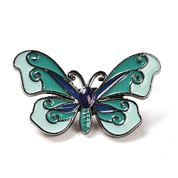 Эмалированные булавки в виде бабочек, броши из черного сплава для женщин, светло-голубой, 16.5x28.5x2.5 мм