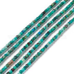 Chapelets de perles en chrysocolle naturelle, facette, cube, 2.5x2.5x2.5mm, Trou: 0.6mm, Environ 177 pcs/chapelet, 15.35 pouce (39 cm)