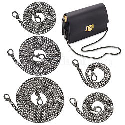 Wadorn 5шт 5 стильные цепочки для кошелька, железные ремни для сумок с цепочкой, Сплав с застежкой омар, металлический черный, 29.7~120 см, 1шт / стиль