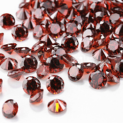 Cabochons à dos pointu de zircone cubique en forme de diamant, facette, rouge foncé, 12mm