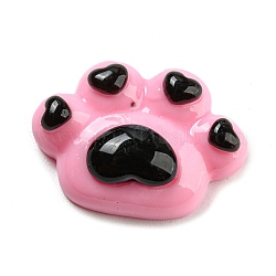 Cabujones de resina opaca negra y rosa, para la fabricación de la joya, impresión de la pata, 15.5x22x7.5mm