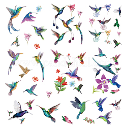 Craspire наклейки с колибри цветочные наклейки красочные птицы наклейки на окна водонепроницаемые съемные виниловые настенные рисунки для туалета спальня гостиная украшения