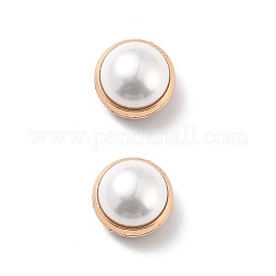 Anti-Exposure Magnetic Suction Traceless Brooch for Clothes, Alloy with Imitation Pearl Beads, Golden, White, 75x75x0.5mm