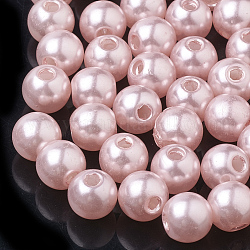 Imitated Pearl Acrylic Beads, Round, Pink, 20mm, Hole: 2mm, about 120pcs/500g