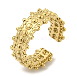 304 anillo de puño abierto de acero inoxidable, dorado, nosotros tamaño 7 3/4 (17.9 mm)