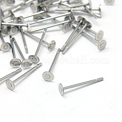 304 Stainless Steel Stud Earring Findings, Stainless Steel Color, 12x3mm, Pin: 0.7mm