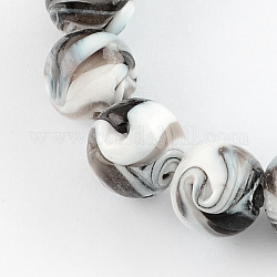 Manuell Murano Glas Perlen, Runde, Kokosnuss braun, 14 mm, Bohrung: 1~2 mm
