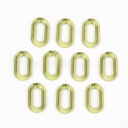 Transparent Acrylic Linking Rings, Quick Link Connectors, for Cable Chains Making, Unwelded, Oval, Yellow Green, 27x16.5x4.5mm, Inner Diameter: 18x7.5mm