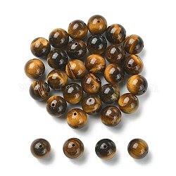 Runde Perlen aus natürlichem Tigerauge, 10 mm, Bohrung: 1 mm