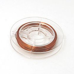 Fil de cuivre rond pour la fabrication de bijoux, chocolat, 26 jauge, 0.4mm, environ 16.4 pied (5 m)/rouleau