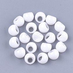 Opaco come ciondoli in plastica, perline suzumaru, tondo, bianco, 10x9.5x9mm, Foro: 4 mm, circa 1600pcs/500g