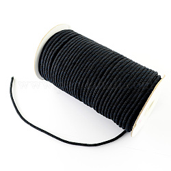 Нейлоновая нить, восемь нитей витая веревка, 8-слойные, чёрные, 4 мм, около 54.68 ярда (50 м) / рулон