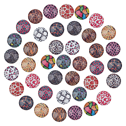 SUNNYCLUE 1 Box 200Pcs 12MM Glass Cabochons Colorful Animal Skin Half Round Dome Beads Cameo Flatback Transparent Charms for DIY Earrings Bracelets Making Crafts Supplies, Mixed Color
