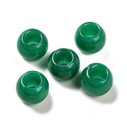 Natürliche malaysische Jade gefärbte europäische Perlen, Großloch perlen, Runde, 12x9~9.5 mm, Bohrung: 5.5~6 mm