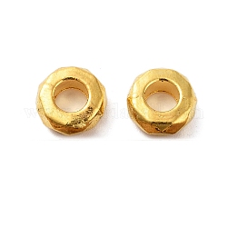 Abalorios de aleación de estilo tibetano, sin plomo y cadmio, anillo, facetados, oro antiguo, 7.5x7.5x3mm, agujero: 3.8 mm