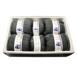 Hilos para tejer bebe, con lana, fibra antiestática y terciopelo, gris, 2mm, aproximadamente 100 g / rollo: 4 rollos, 50 g / rollo: 2 rollos, 6 rollos / caja