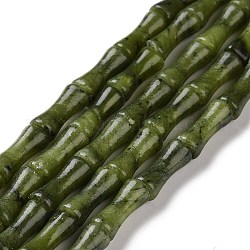 Natürliche Xinyi-Jade / chinesische südliche Jade bördelt Stränge, Bambusstock, 12x5 mm, Bohrung: 1.2 mm, ca. 32 Stk. / Strang, 15.08'' (38.3 cm)