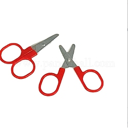 Mini forbice in acciaio inox, piccola forbice artigianale per bambini, con manico in plastica, rosso, 5.8x3.7x0.35cm