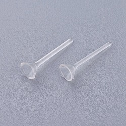 Fornituras de aretes de plástico, Claro, 4 mm, pin: 0.8 mm, aproximamente 1000 unidades / bolsa