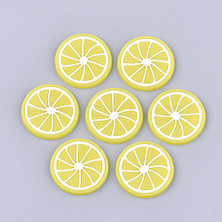 Cabochons de plástico pvc, limón, amarillo, 25x2mm