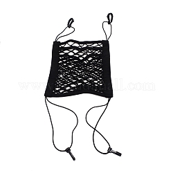 Netztasche aus Polyester mit 2 Tasche, mit Kunststoffhaken, Schwarz, 775x260x9 mm