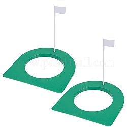 Gorgecraft 2 set di plastica verde tazza da golf bandiera bandiera putt putter aiuto per l'allenamento della buca da golf con cartello rimovibile tazza di pratica per la regolazione della superficie in tutte le direzioni per interni esterni uomini donne ufficio cortile