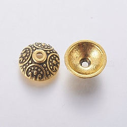 Cappucci in lega stile tibetano, cadmio & nichel &piombo libero, oro antico, 10x4mm, Foro: 1.5 mm