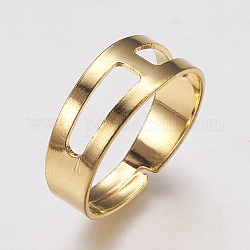 Adjustable Iron Finger Ring Settings, Golden, 18mm