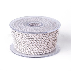 Cordón trenzado de cuero, cable de la joya de cuero, material de toma de diy joyas, blanco, 5mm, alrededor de 21.87 yarda (20 m) / rollo