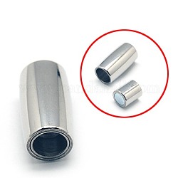 304 fermoirs magnétiques en acier inoxydable avec emembouts à coller, colonne, en 304 acier inoxydable, 18x10mm, Trou: 6mm