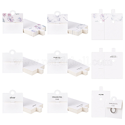 Nbeads 180 pcs 6 estilos tarjetas de presentación de anillos de cartón, Rectángulo, blanco, 4x2-3/8 pulgada (10.1x6 cm), 30 piezas / style
