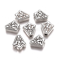 Tibetan Style Alloy Chandelier Components Links, Lead Free & Cadmium Free,, Antique Silver, 17x15x5mm, Hole: 1.6mm and 2.5mm