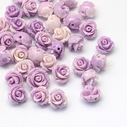 Perles de fleurs de corail synthétiques teintes, chardon, 10~11x8mm, Trou: 1.5mm