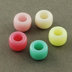 Jelly Style Mixed Color Rondelle Large Hole Charms Acrylic Beads Fit European Beading Bracelet Making, 8x6mm, Hole: 4mm, about 192pcs/50g