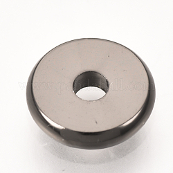 Spacer бисер латунные, диск, металлический черный, 4 мм