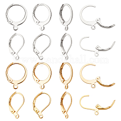 Nbeads 120 pièces 4 couleurs 304 boucles d'oreilles à levier en acier inoxydable accessoires de crochet français fil d'oreille boucle ouverte pour la fabrication de bijoux