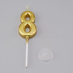 Paraffin Golden Candles, Number Shaped Smokeless Candles, Decorations for Wedding, Birthday Party, Num.8, 8: 100.5x26x6.5mm