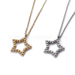 Colliers avec pendentifs en 304 acier inoxydable, avec des chaînes câblées, étoiles du nord, couleur mixte, 17.7 pouce (45 cm), pendentif: 24x22x2.5 mm