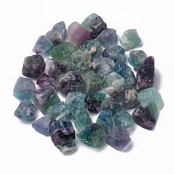 Rough Raw Natural Fluorite Beads, for Tumbling, Decoration, Polishing, Wire Wrapping, Wicca & Reiki Crystal Healing, No Hole/Undrilled, Nuggets, Colorful, 30~50x23~26x15~23mm, about 27pcs/1000g