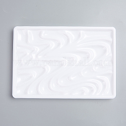 Keramikpaletten aus Kunststoffimitationen, rechteckige Aquarellölpaletten, weiß, 210x147x16.5 mm