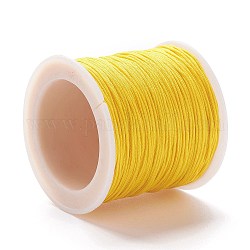 Braided Nylon Thread, DIY Material for Jewelry Making, Yellow, 0.8mm, 100yards/roll