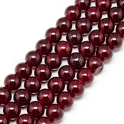 Chapelets de perles en verre craquelé peint, ronde, rouge foncé, 6mm, Trou: 1.3~1.6mm, Environ 133 pcs/chapelet, 31.4 pouce