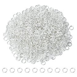 Ferro anelli di salto aperto, anello rotondo, argento, 21 gauge, 5x0.7mm, diametro interno: 3.6mm