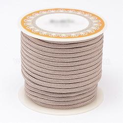 Плетеные шнуры полиэфира, круглые, загар, 3 мм, около 8.74 ярда (8 м) / рулон