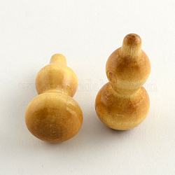 Dyed Gourd Natural Wood Beads, Lead Free, No Hole Beads, Sandy Brown, 40x20mm
