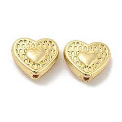 Perline in lega, cuore, oro, 10x12x5mm, Foro: 1.6 mm