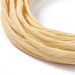 Les cordons de papier, pour la fabrication de bijoux, jaune verge d'or clair, 2~3mm, environ 5.46 yards (5 m)/rouleau