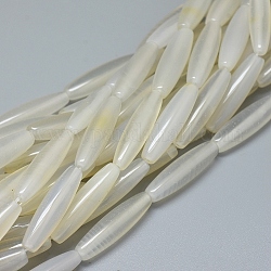 Natürliche Achat Perlen Stränge, gefärbt und erhitzt, Reis, 25~26x6~6.5 mm, Bohrung: 0.8 mm, ca. 16 Stk. / Strang, 15.55 Zoll (39.5 cm)