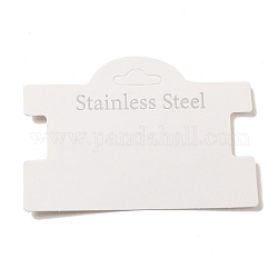 Tarjeta de presentación de papel con palabra acero inoxidable, usado para pinzas para el cabello, blanco, 7x10x0.05 cm
