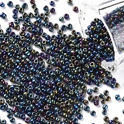 12/0 Perlas de semillas de vidrio, colores metálicos, redondo, agujero redondo, colorido, 12/0, 2mm, agujero: 1 mm, aproximamente 3333 unidades / 50 g, 50 g / bolsa, 18 bolsas/2 libras
